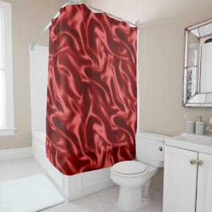 Passion Red Romantic Imitats Satin Duschvorhang