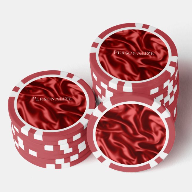 Passion Red Romantic Imitats Satin Pokerchips (Stapel)