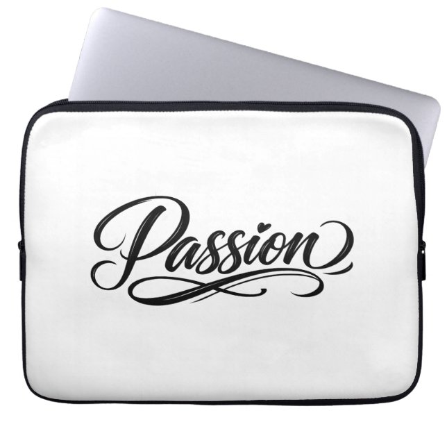Passion Script | Elegant Minimalist Typography Laptopschutzhülle (Vorderseite)