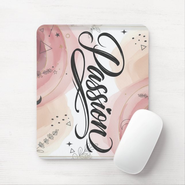 Passion Script | Elegant Minimalist Typography Mousepad (Mit Mouse)