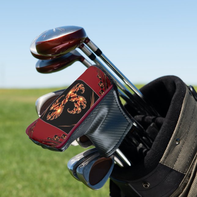 Passionate Drive Golf Covers: Red Swirl Fractal En Golf Headcover (In Situ)