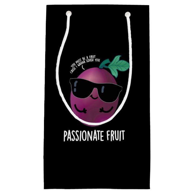 Passionate Fruit Funny Passion Fruit Pun Dark BG Kleine Geschenktüte (Vorderseite)