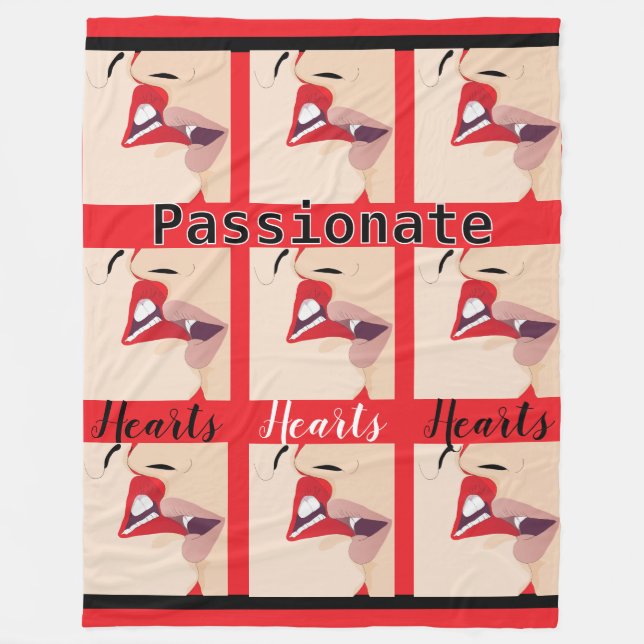 Passionate Hearts Fleecedecke (Vorderseite)