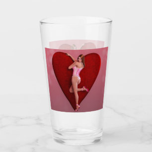 Passionate Valentine's Day Girl in einem Corset Glas