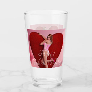 Passionate Valentine's Day Girl in einem Corset Glas