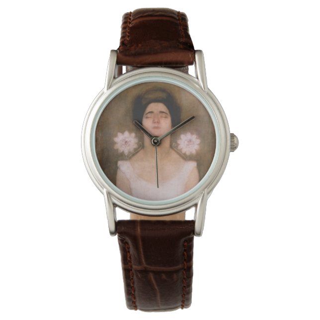 Passionblume Frau (von Piet Mondrian) Armbanduhr (Vorderseite)