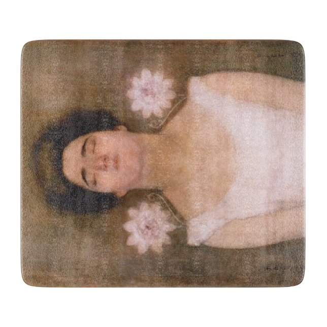 Passionblume Frau (von Piet Mondrian) Schneidebrett (Vorderseite)