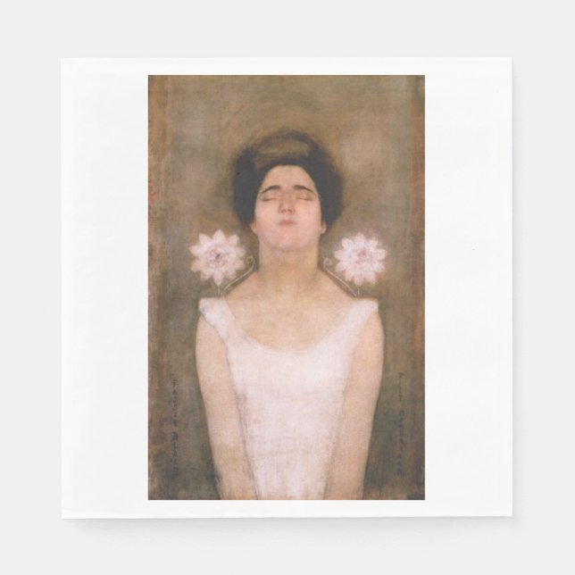 Passionblume Frau (von Piet Mondrian) Serviette (Vorderseite)