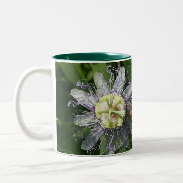 Passionflower-Kaffee-Tasse Zweifarbige Tasse (Links)