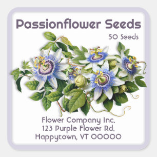 Passionflower-Produktledermarken Quadratischer Aufkleber