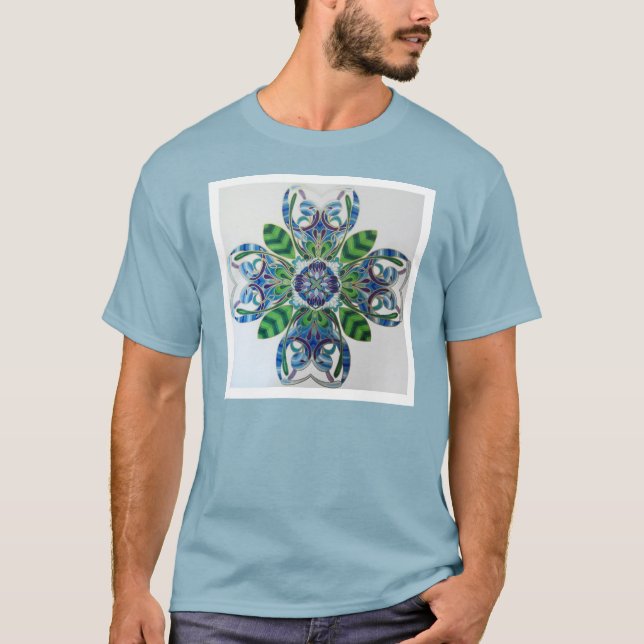 "Passionflower-Wappen" Mandala durch Aaron Brader T-Shirt (Vorderseite)