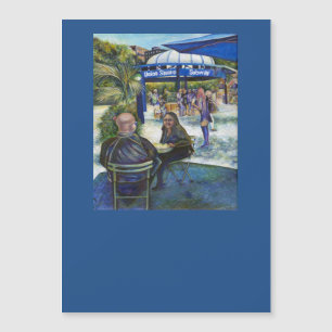 Passionierte Leute, die im Park spielen, NYC Magnetkarte