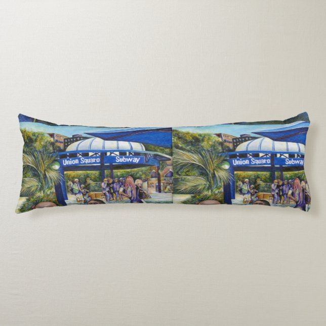 Passionierte Leute, die im Park spielen, NYC Seitenschläferkissen (Vorderseite)