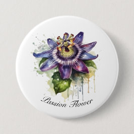 Passionierte Lila Passion-Blume Button