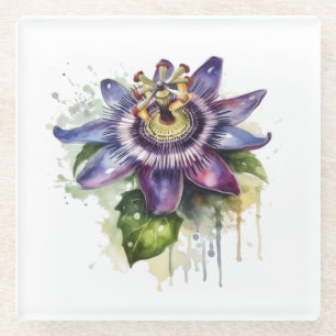 Passionierte Lila Passion-Blume Glasuntersetzer