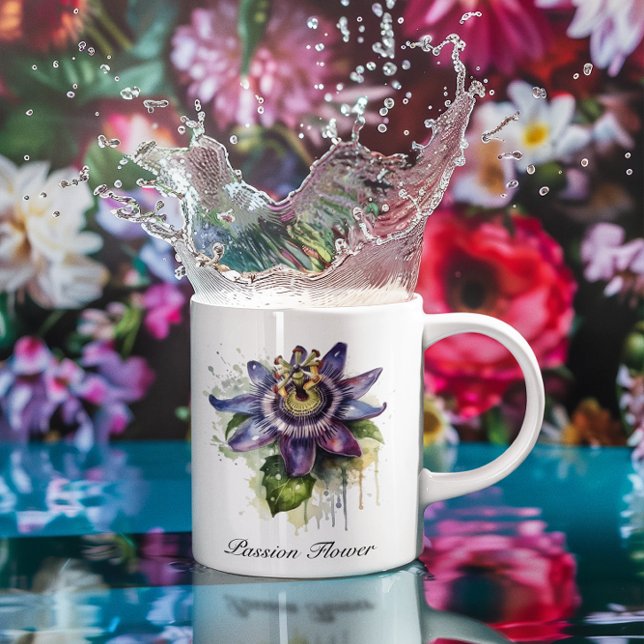 Passionierte Lila Passion-Blume Jumbo-Tasse (Von Creator hochgeladen)