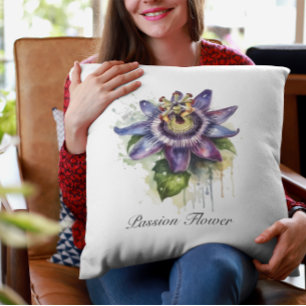 Passionierte Lila Passion-Blume Kissen