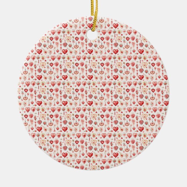 Passionierte Palette: Valentinische Verzierungen Keramik Ornament (Vorne)