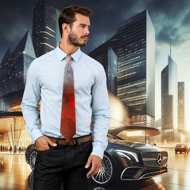 Passionierte Red Space Abstrakt Art Krawatte (Tie with abstract sci-fi space art inspired by Hubble)