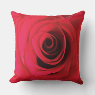 Passionierte rote Rose, Aquarellfarben-Blume Kissen
