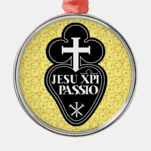 Passionists Symbol Weihnachtsbaum Verzierung Silbernes Ornament