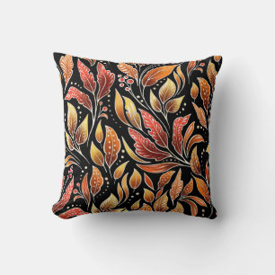 Passionsblume Exotisch: Schwarze Florale Vintage Kissen