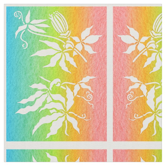 Passionsblumen-Regenbogen Stoff (Nahaufnahme)