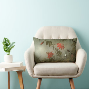 Passionsblumen und Kolibris von Martin J Heade Lendenkissen