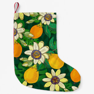 Passionsblumenblüte: Schwarzer Hintergrund Vintage Kleiner Weihnachtsstrumpf
