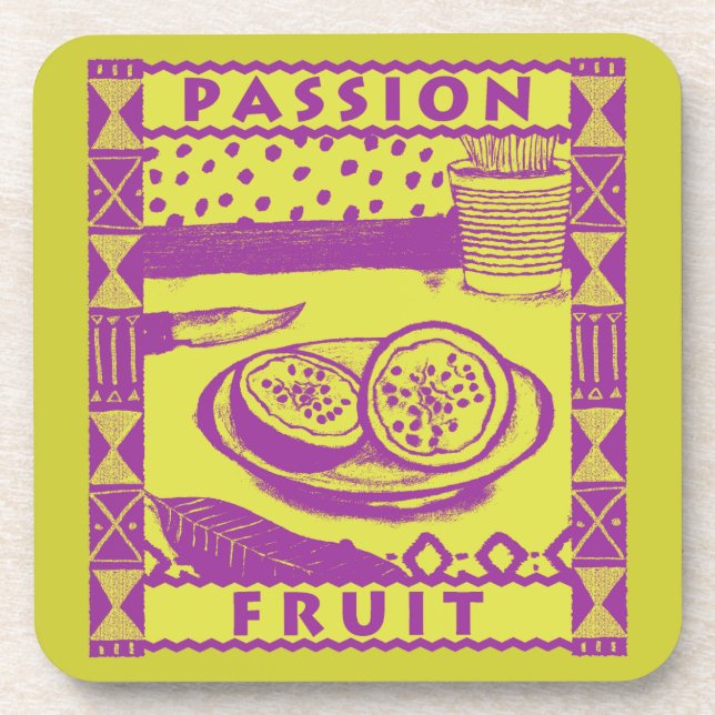 Passionsfrucht Getränkeuntersetzer (Vorderseite)