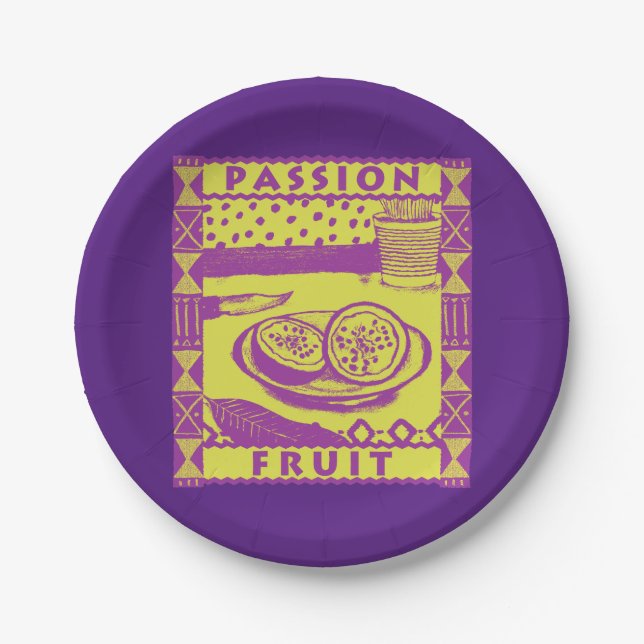 Passionsfrucht Pappteller (Vorderseite)