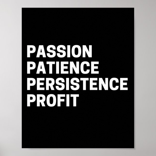 Passionsgeduldigkeit Persistenzgewinn Inspiration Poster (Vorne)