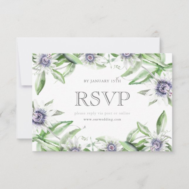 Passionskarte Blume rsvp Karte (Vorderseite)