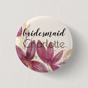Passionslose Blume, Aquarellbrunnen und Gold Button