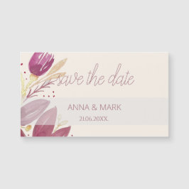 Passionslose Blume, Aquarellbrunnen und Gold Magnetkarte