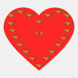 Passionsschmetterling-Liebe im Herzen - Tanzen mit Herz-Aufkleber