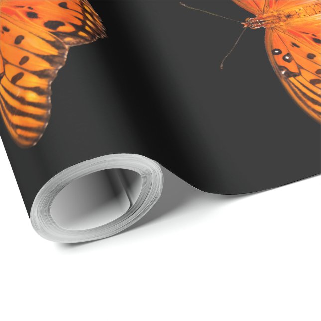 Passionsschmetterling, orange braun, schwarz geschenkpapier (Rolleneckpunkt)