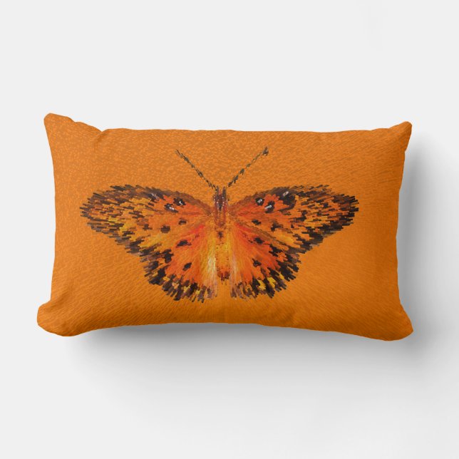 Passionsschmetterling schöne Flügel auf Orange Lendenkissen (Vorderseite)