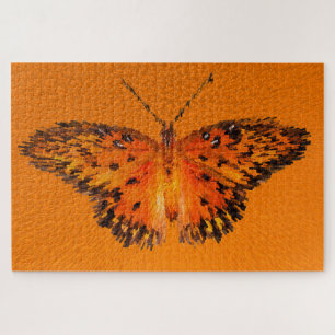 Passionsschmetterlingsflügel auf Orange Puzzle