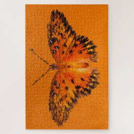 Passionsschmetterlingsflügel auf Orange Puzzle