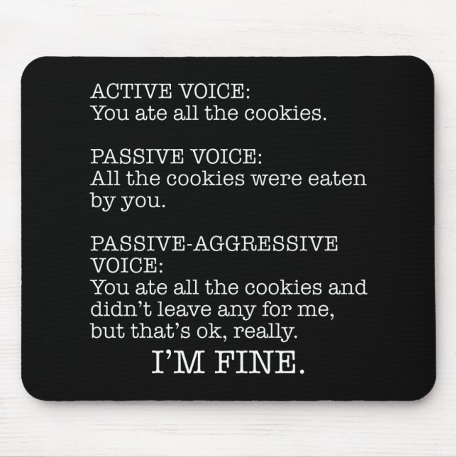 Passive Aggressive Stimmzettel Mousepad (Vorne)