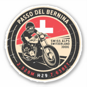 Passo del Bernina   Schweiz   Motorrad Aufkleber