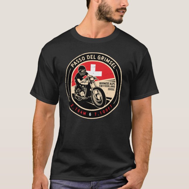 Passo Del Grimsel | Schweiz | Motorrad T-Shirt (Vorderseite)