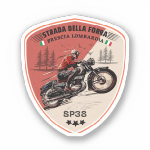 Passo della Forra auf dem Motorrad italienische Aufkleber