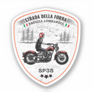   Passo della Forra auf dem Motorrad italienische  Aufkleber