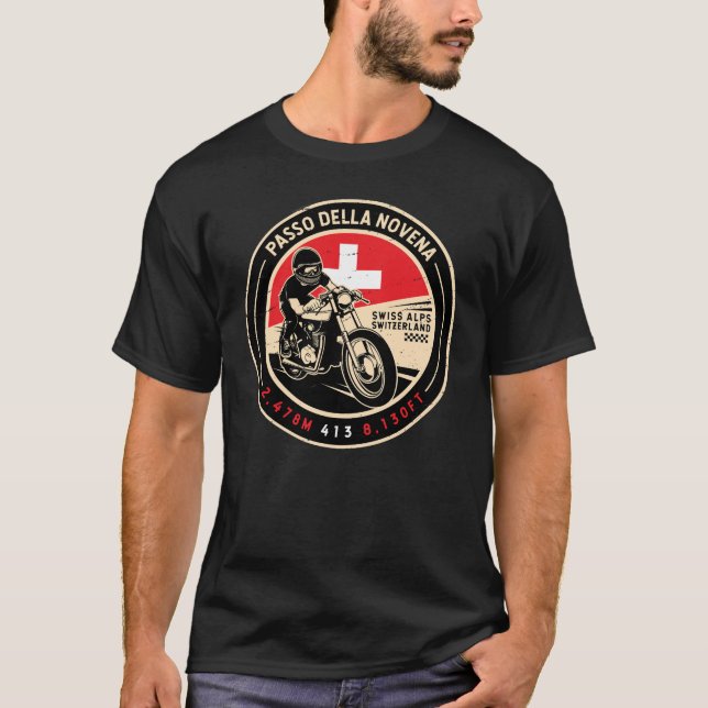 Passo della Novena | Schweiz | Motorrad T-Shirt (Vorderseite)