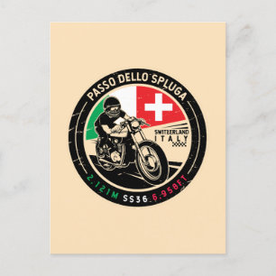 Passo Dello Spluga Italien Schweiz Motorrad Postkarte