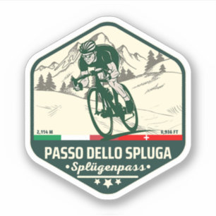Passo dello Spluga italienisch schweizer Berge Mot Aufkleber