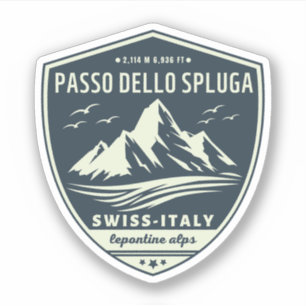 Passo dello Spluga italienisch schweizer Berge Mot Aufkleber