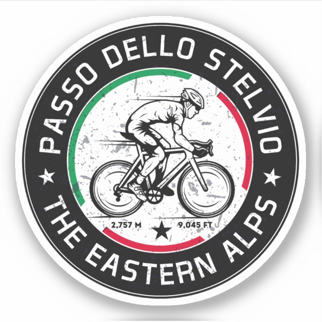 passo dello stelvio - stelvio pass italian Cycling Aufkleber (Vorderseite)